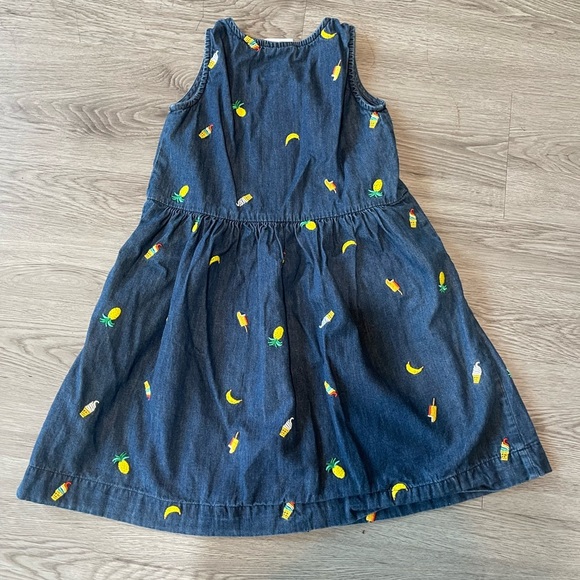 Hanna Anderson girls denim pineapple, ice cream, banana dress - Picture 7 of 9